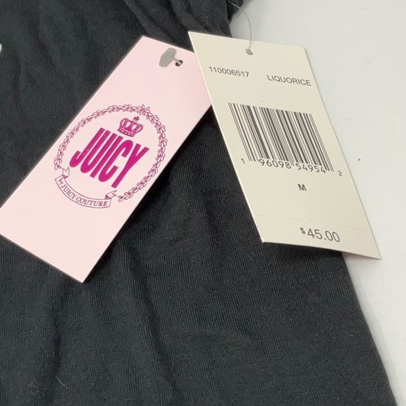 NWT Juicy Couture Women’s black/gray long sleeve logo tee, size M - Picture 5 of 8